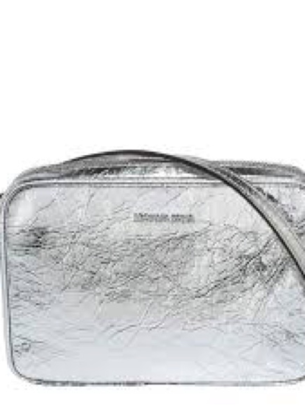 Michael Kors Jet Set East West Crossbody Bag Crinkled Silver Missing Strap
